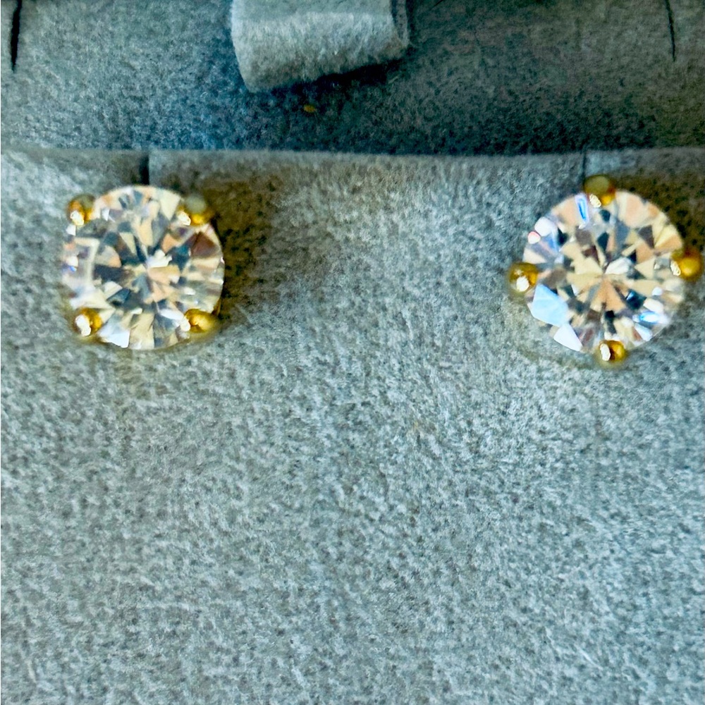 Diamond Simulant Stud Earings